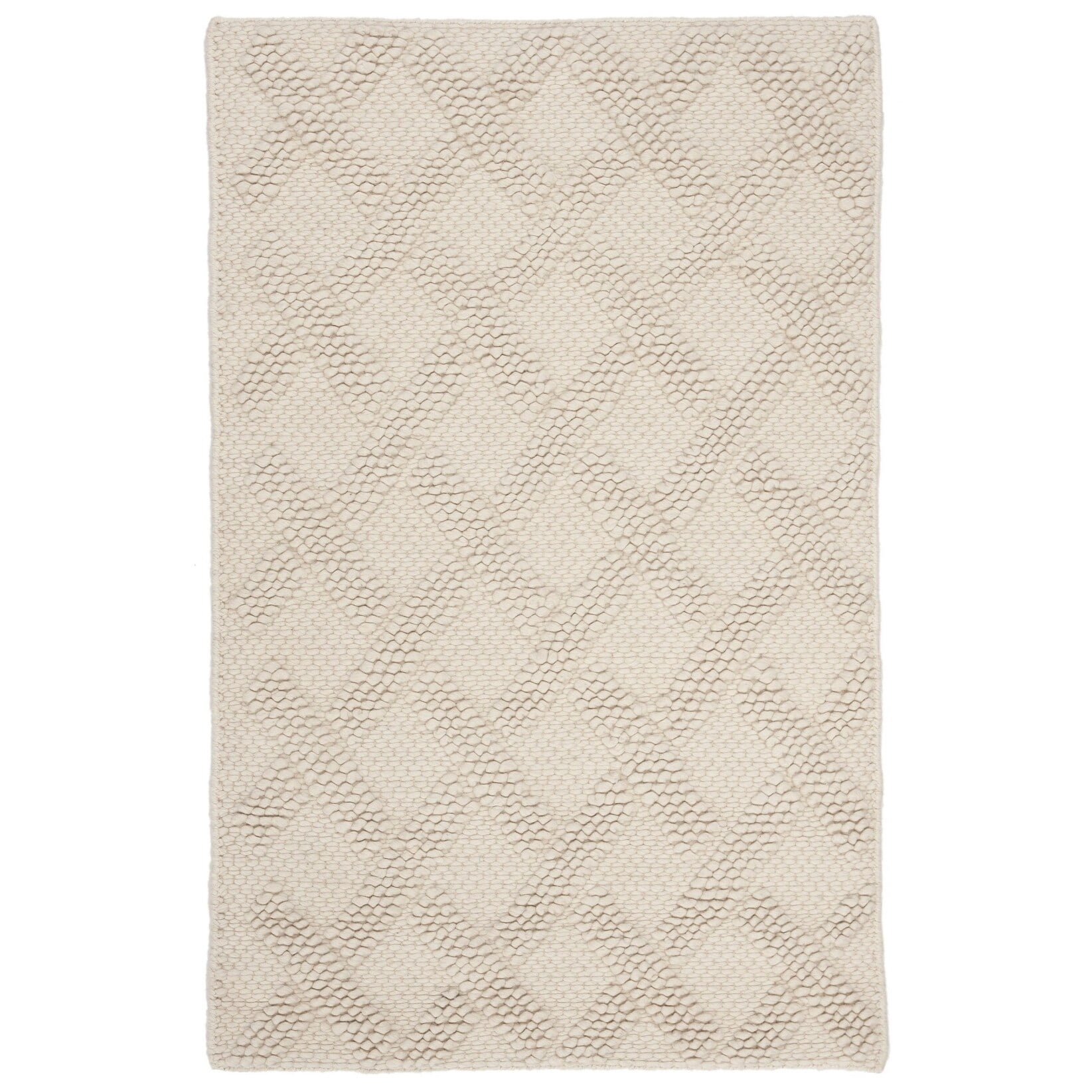 SAFAVIEH Natura Ashley Braided Crisscross Wool Area Rug, Ivory/Beige, 6' x 6' Square