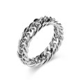 thumbnail image 1 of Anillo de cadena cubana de tejido doble con viento frío de Europa y Estados Unidos, joyería de mano con personalidad de nicho neutral sin género, 1 of 6