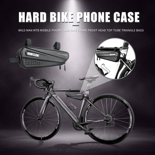 Bolsas triangulares para bicicleta WILD MAN, funda para teléfono para bicicleta MTB, funda triangular para tubo superior delantero