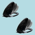 thumbnail image 2 of Black Easy Close No Slam Plastic Elongated Toilet Seat Set of 2 Renovator's Supply, 2 of 4