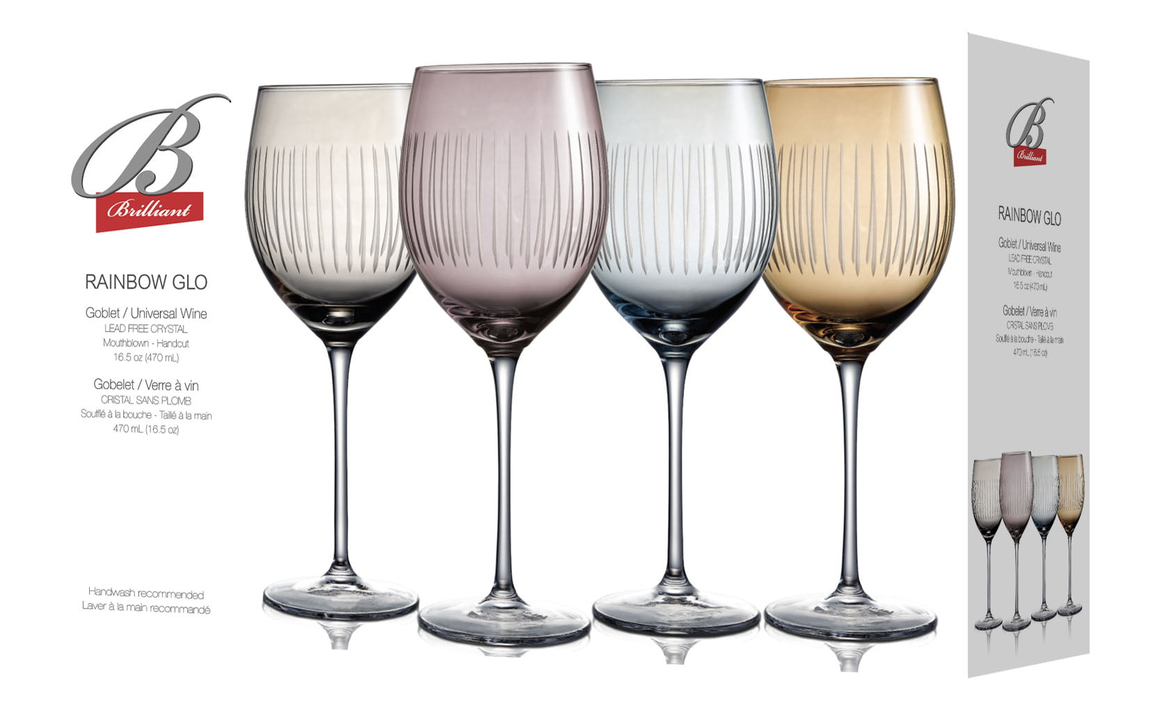 Set of 6 Smokey Sand Color Wine Glasses