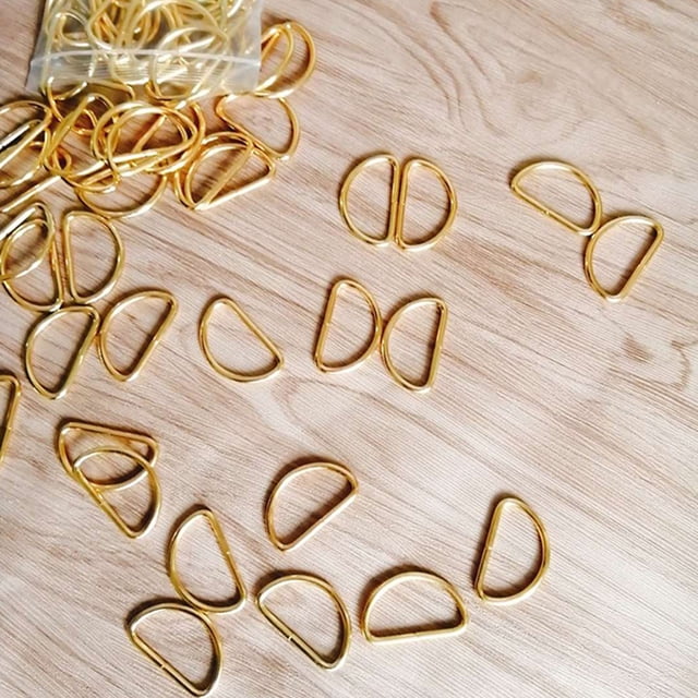 FENGGUIQU 20Ud Semi Circular D Ring Dorado Para Proyectos De Y Bricolaje