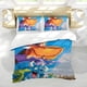 thumbnail image 5 of Regresamos Conjunto de sábanas temático, trío de piezas, cómodo y amigable con la piel, diseño único, regalo de decoración para el hogar para familiares, amigos y fans,173cm *218cm, 5 of 6