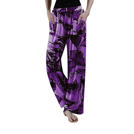 

Avamo Tie Dye Palazzo Lounge Trousers for Women with Drawstring Elastic Waist High Waist Soft Loose Tummy Control Yoga Pants Casual Pajama Pants Plus Size