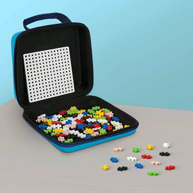 Plus Plus Travel Case, 100 Pieces, White Baseplate, STEM Toy, Mini