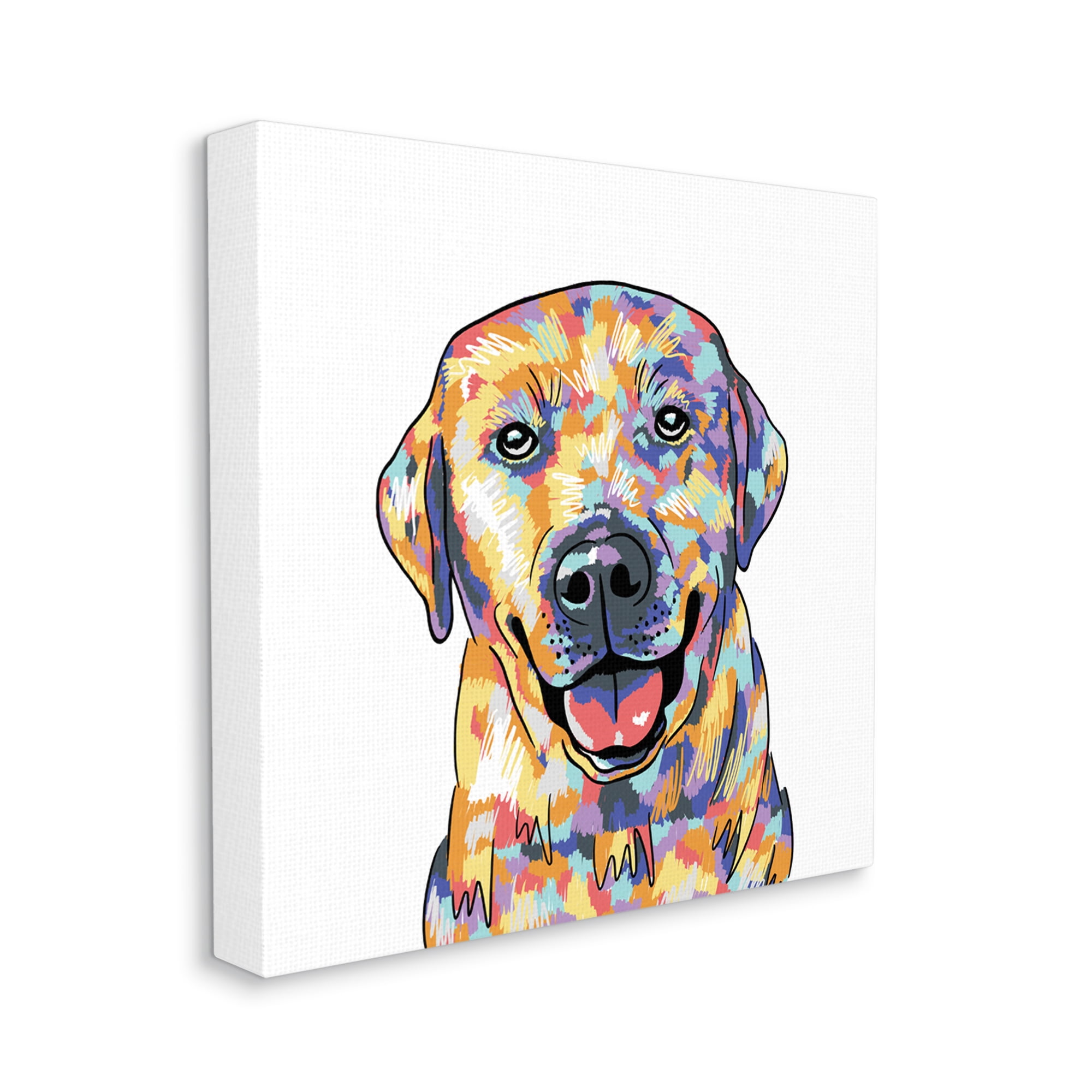 Stupell Industries Labrador Portrait Modern Hues Animals & Insects Painting Gallery Wrapped Canvas Print Wall Art, 17 x 17