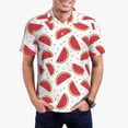 thumbnail image 3 of Balery Watermelon Printed Men’s Short Sleeve Polo Shirt, Midweight Men's Shirt,Golf Polo shirts -Medium, 3 of 9