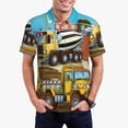 thumbnail image 2 of Balery Different Construction Site Vehicles Printed Men’s Short Sleeve Polo Shirt, Midweight Men's Shirt,Golf Polo shirts -3X-Large, 2 of 8