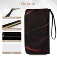 thumbnail image 5 of Womens Wallet Bifold Ladies Cluth Bag Wristlet Wrist Strap Long Purse Dark Abstract Glowing Abstract Waves Design, 5 of 6
