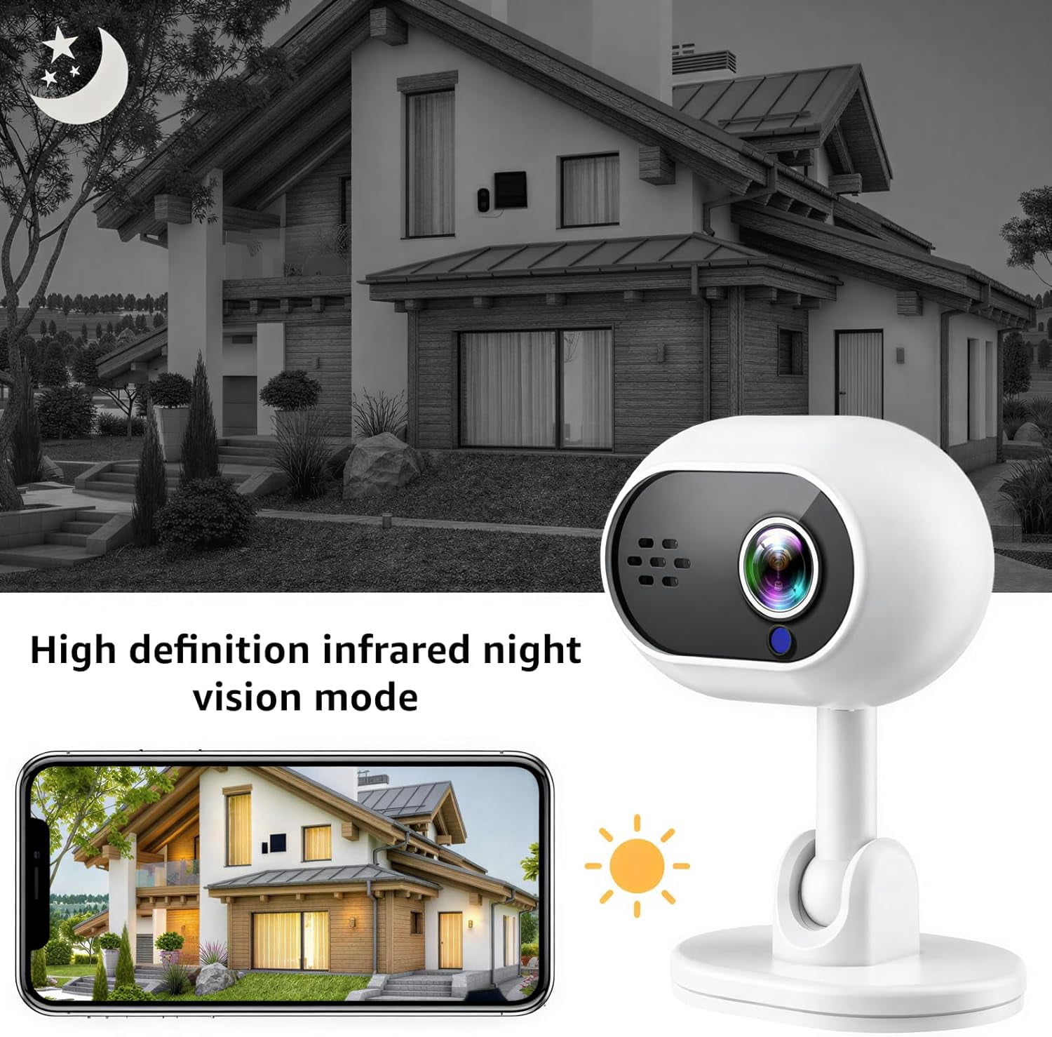 1080P HD Wireless Wi-Fi Camera  Indoor Security Camera for Baby Monitor, Dog Camera w/Motion Detection, Night Vision
