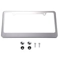 thumbnail image 1 of Unique Bargains 1 Pcs License Plate Frame Metal Stainless Steel Front Rear Car Tag Cover Frames with Screws Bolts Silver Tone, 1 of 6