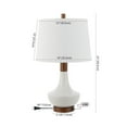thumbnail image 4 of JONATHAN Y Finn 23" Vintage Minimalist Iron/Ceramic LED Mini Table Lamp with USB Charging Port, Wood Finished/White, 4 of 9