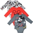 thumbnail image 1 of Disney Mickey Mouse Pack de 3 Bodies de Manga Larga para Bebé 18M, 1 of 6