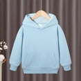 thumbnail image 3 of JULMCOMO Youth Hoodie Preppy Oversized Long Sleeve Sweatshirt kid's Trendy Fall Basic Color Hooded Fashion Pullover Shirt with Pocket Sky Blue 4-5 Years, 3 of 6