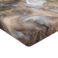 thumbnail image 2 of Ambesonne Marble Print Fitted Sheet 2 Pcs Set, Retro Paintbrush, California King, Sand Brown and Pale Grey, 2 of 3