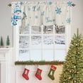 thumbnail image 4 of Christmas Snowman Valances for Windows, 54 x 18in, Bird Snowflake Winter Blue Linen Texture Rod Pocket Kitchen Valance Curtain Light Filtering Window Treatments for Living Room Bedroom, 1 Panel, 4 of 7