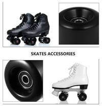 FUTUREORYY Roller Shoe Parts Pu Black 4Pcs Wear Resistant Double Row