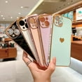 thumbnail image 3 of Love Heart Electroplated Nice Soft Slim TPU Case for Women Girls Compatible with iPhone Case (White,iPhone 11), 3 of 8