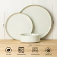 thumbnail image 3 of AmorArc Ceramic Dinnerware Sets for 4, 12 Pieces Handpainted Plates and Bowls Set with Rustic Terracotta Underside, Scratch Resistant Stoneware Dishes Set, Dishwasher & Microwave Safe, 3 of 8