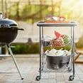 thumbnail image 5 of Seville Classics Stainless-Steel Professional Kitchen Work Table Cart Utility NSF-Certified Storage, 24" W x 20" D x 36" H, Chrome, 5 of 5