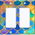thumbnail image 6 of Metal Light Switch Plate Outlet Cover Mermaid Blue Yellow MER014, 6 of 13