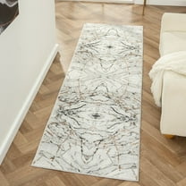 Luxe Weavers Marble Abstract Gray 2x7 Area Rug for Bedroom and Living Room