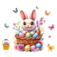 thumbnail image 4 of TIMIFIS Decorative Stickers, Easter Cute Bunny Eggs Wall Decoration Stickers Layout Family Room Stickers Home Decor, 4 of 5