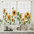 thumbnail image 5 of Farmhouse Sunflower Kitchen Curtains Floral Flower Country Wooden Small Short Cafe Window Curtains Rustic Plant Spring Rod Pocket Bathroom Window Drapes Treatment Curtains (26x24 Inch), 5 of 6