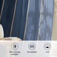 thumbnail image 6 of Navy Blue Ombre Wood Sheer Curtains 72 Inch Length, Light Filtering Voile Curtain Panel, Farmhouse Vintage Gradient Wooden Rod Pocket Drapes Window Treatments for Living Room Bedroom 52"x72", 6 of 9