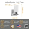 thumbnail image 2 of Diodesy- Pack of 2 FIX/VF/1LT/E26/BN/FR Bathroom Vanity Light with Frosted Glass Cylinder, Brushed Nickel, Modern Wall Mounted Lamp Over Mirror, 60W Max A19 Bulb Required, E26 Medium Socket,ETL Listed, 2 of 2