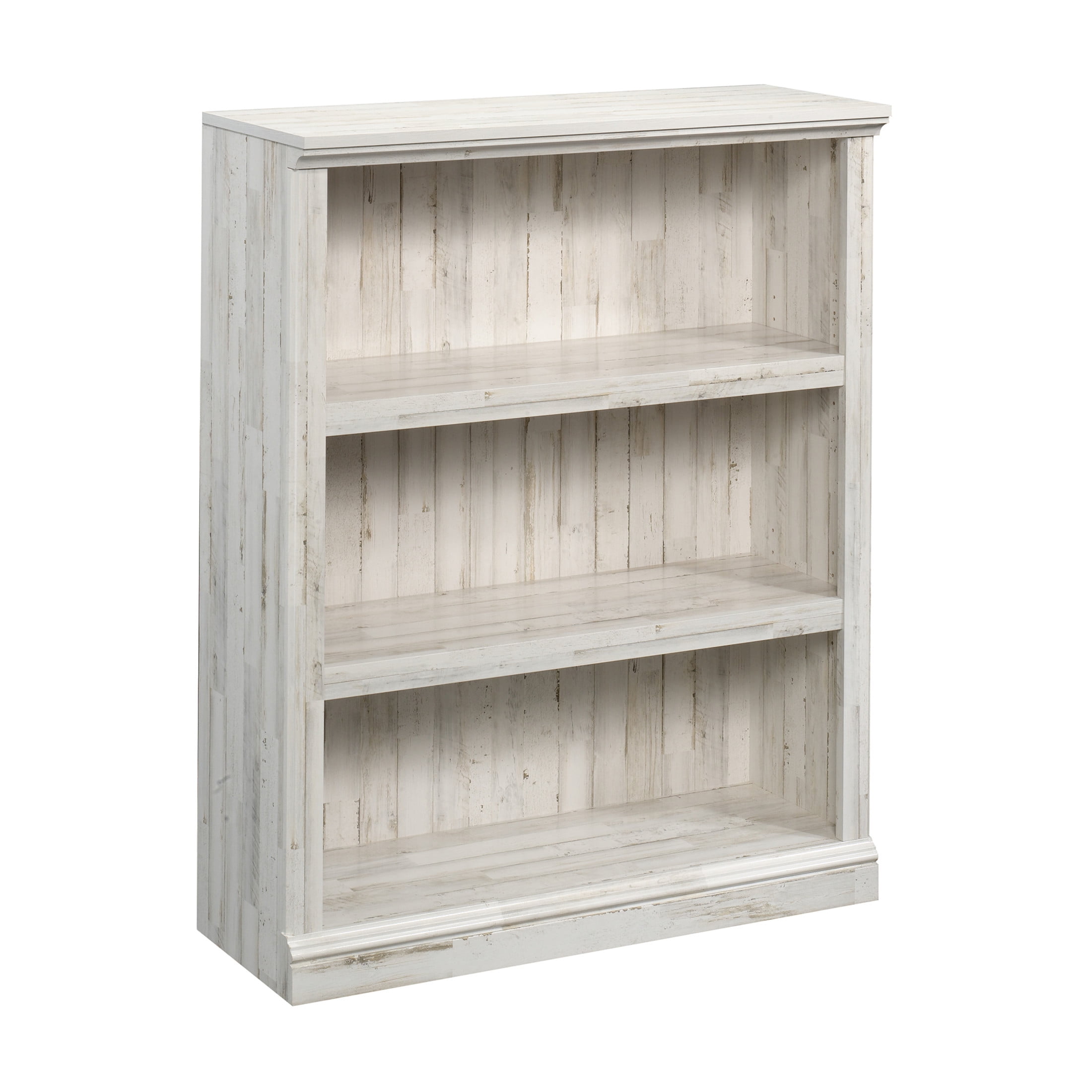 Sauder 3-Shelf Bookcase, White Plank Finish