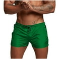 thumbnail image 2 of Cargo Shorts Men Men Casual Faddish Solid Shorts With Pocket Zipper Elastic Waist Short Pants Outdoor Sweatpants Green L, 2 of 5