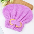 thumbnail image 4 of Billuyoard Gorro de ducha absorbente de agua, gorro de baño de secado rápido, envoltura de SPA con lazo, accesorio de toalla para el baño del hogar, Juegos de accesorios de baño Violeta Billuyoard HA067519-02, 4 of 6