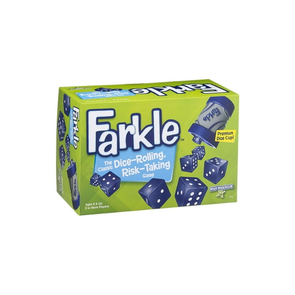 PlayMonster Farkle Classic Dice Game - Premium Kids Games Dice Games Family Games Travel Games Adult Games Board Games Dice Cup Dice Set Farkle Score Sheets Included Ages 8+