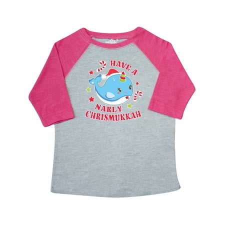 

Inktastic Have a Narly Chrismukkah with Cute Narwhal and Candy Canes Gift Toddler Boy or Toddler Girl T-Shirt