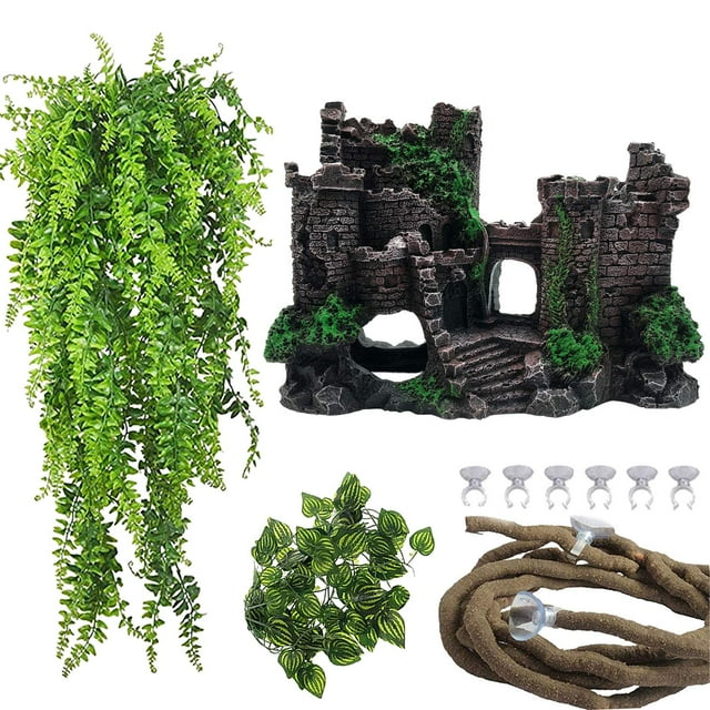 Decoraciones de hábitat de reptiles PINVNBY Classical Castle