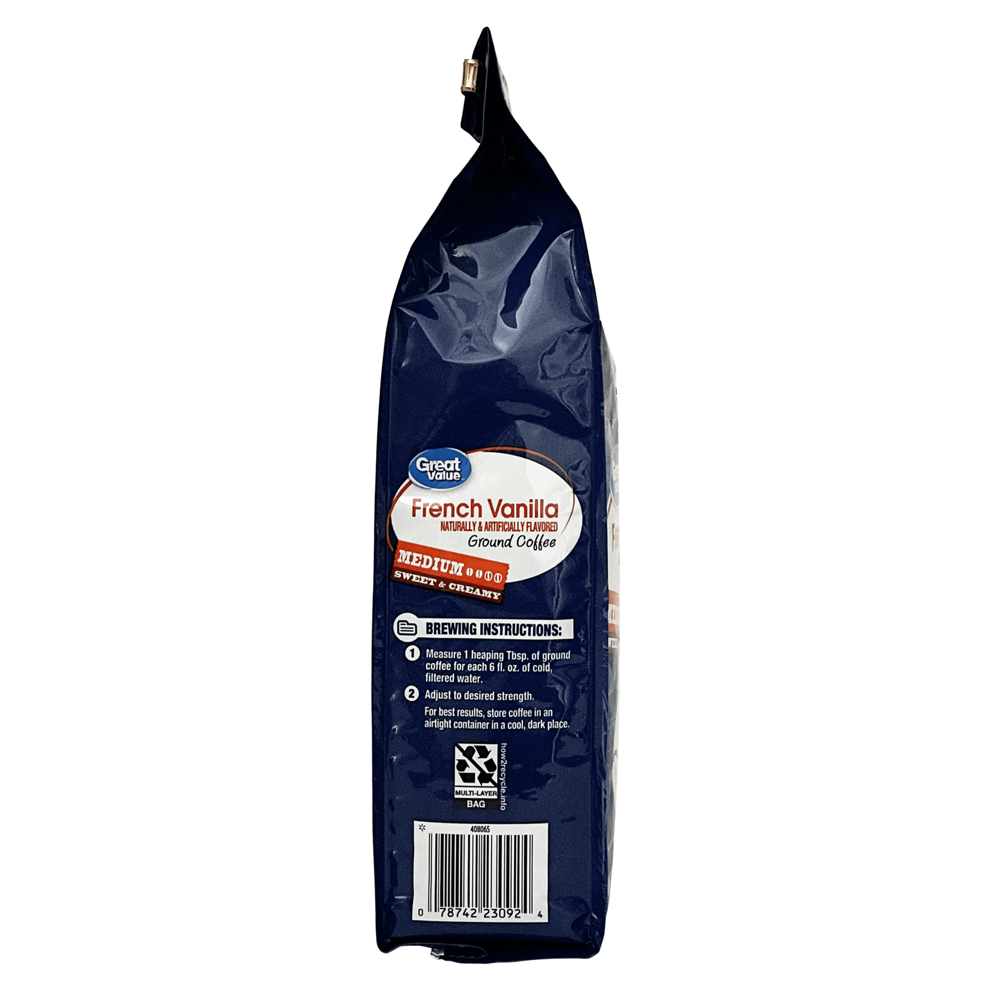 Great Value French Vanilla Medium Roast Ground Coffee, 12 oz Bag