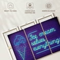 thumbnail image 6 of Elephant Stock Ice Cream Solves Everything Neon Wall Art - Horizontal Multi Panel Canvas - Dining Room Wall Decor - Inspirational And Typography Multi Panel - Blue And Beige Decor - 33" x 20", 6 of 8