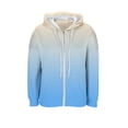 thumbnail image 7 of Ribbed Knitted Hoodies for Women Casual Gradient Long Sleeve Sweatshirt Full Zip Drawstring Jacket, 7 of 7