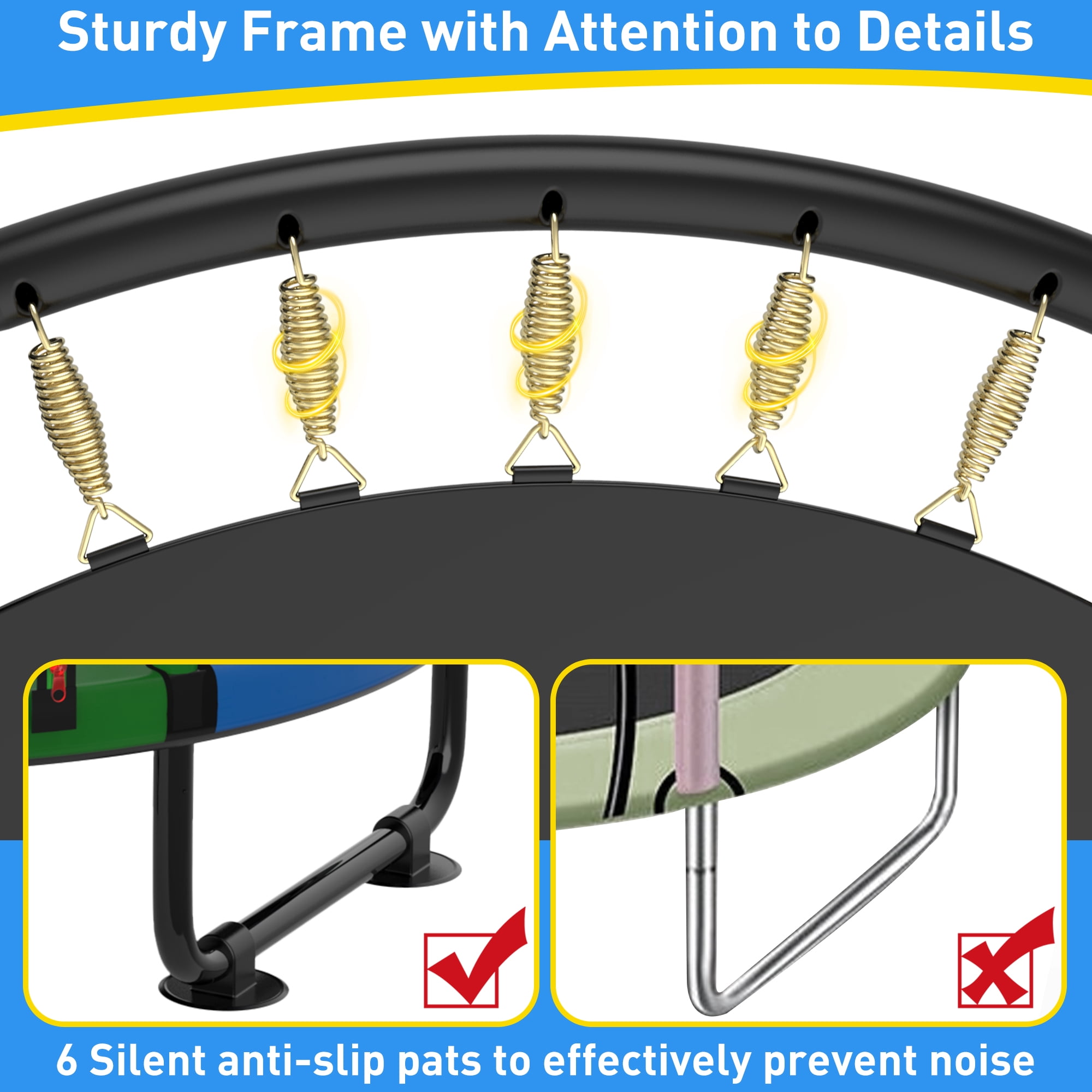 CITYLE Trampoline for Kids 600LBS 60'' 5FT Toddler Trampoline Indoor Outdoor with Basketball Hoop, Swing, Adjustable Bar, Mini Small Trampoline with Enclosure, Gifts for Toddlers, Boys & Girls