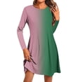 thumbnail image 2 of mfyjkho Vestidos casuales para mujer, Vestido tipo jersey estampado de manga corta y cuello redondo para mujer Vestidos de fiesta para mujer l, 2 of 5