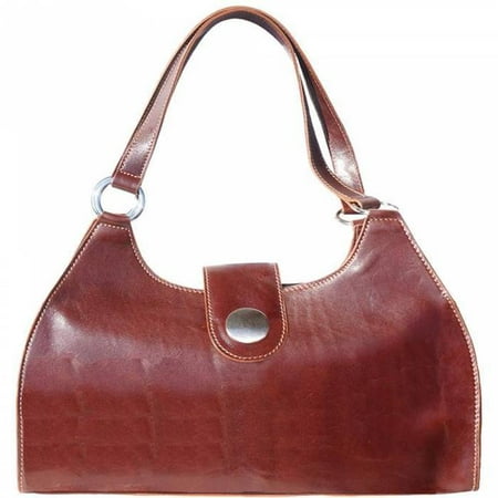 Italian Artisan 142-6418-Brown Florina Gm Womens Luxury Genuine Calf Leather Handbag - Made In Italy, Brown - Medium Multicolor