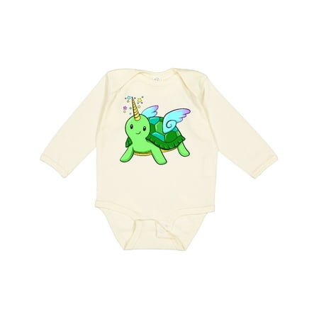 

Inktastic Cute Uni-turtle with Wings Gift Baby Boy or Baby Girl Long Sleeve Bodysuit