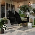 thumbnail image 2 of Wildridge Classic Adirondack Porch Swing, Black - Outdoor Weather Resistant Recycled Plastic Furniture for Patio, 2 of 4