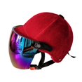 thumbnail image 3 of Casco de montar ergonómico y ajustable, exterior de terciopelo PP PC, con hebilla elegante, Con espejo colorido, 3 of 9