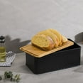 thumbnail image 4 of Bread Bin,Innovative Bread Box Thanks to Carbon Coating,with Integrated Ventilation Holes,Including Bamboo Lid White, 4 of 7
