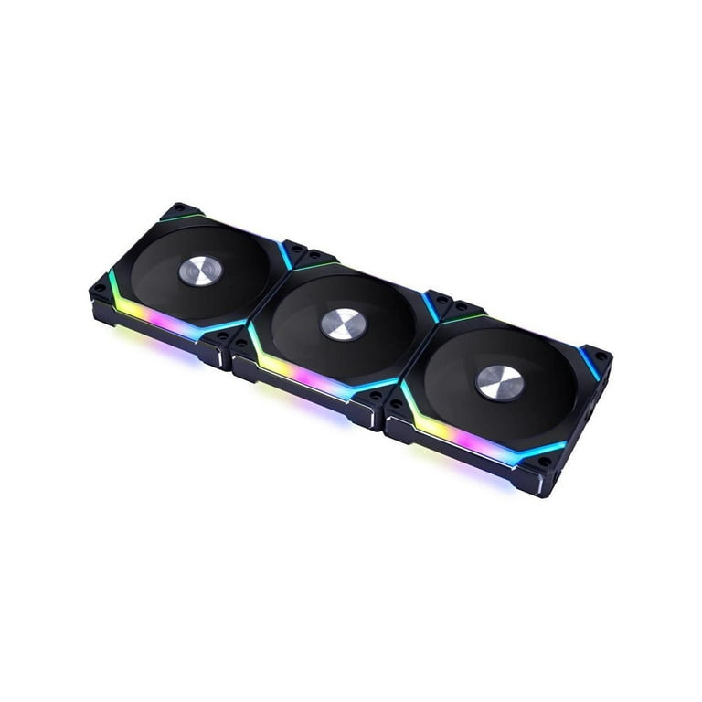 Lian Li UNI Fan SL120 V2 RGB Black 3x 12cm Fan Pack with Controller -  UF-SL120V2-3B