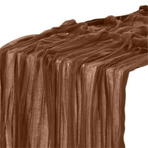 1pc Christmas Decorative Boho Gauze Table Runners, Soft Durable Table Runner for Xmas Holiday Table Decor Home Party Decoratiions 70.87x35.43 Inch Brown