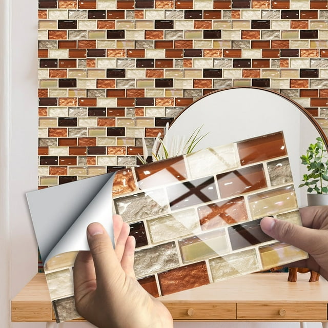 Cqxid Wall stickers Under $5 1Set 10PC 3D Crystal Tile Sticker Self Adhesive DIY Tile Wall Sticker