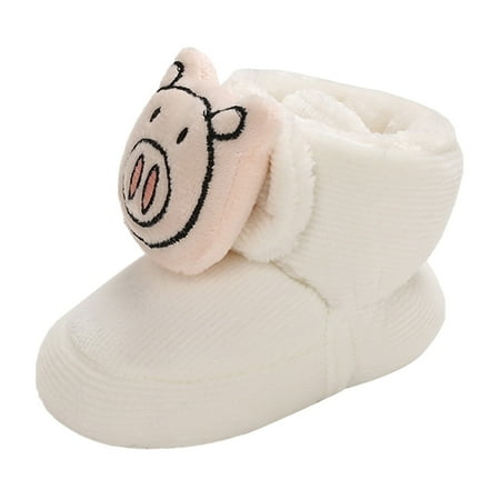 Kureaily Baby Girls Boys Cotton Booties Winter Warm Slippers Toddler Non Ankle Boots House Socks Shoes 6-12 Months